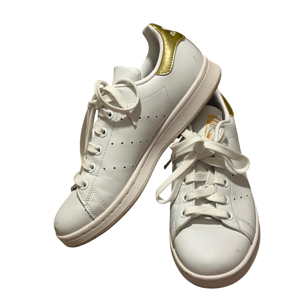 Adidas Stan Smith White Gold Metallic Sneakers G58184 Womens Size 5